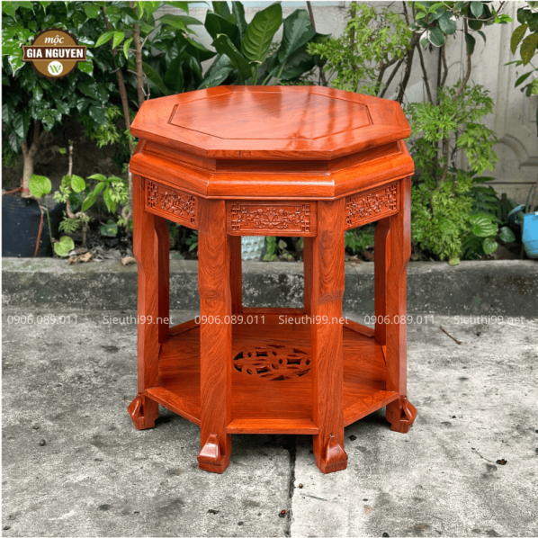 Đôn Bát Giác Gỗ Hương 70cm