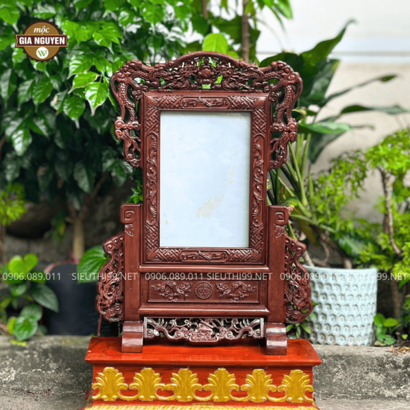 Khung Ảnh Thờ Tứ Linh Gỗ Hương 20x30cm TL02