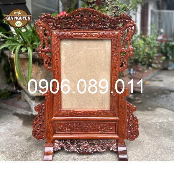 Khung Ảnh Thờ Tứ Linh Gỗ Hương 25x35 cm