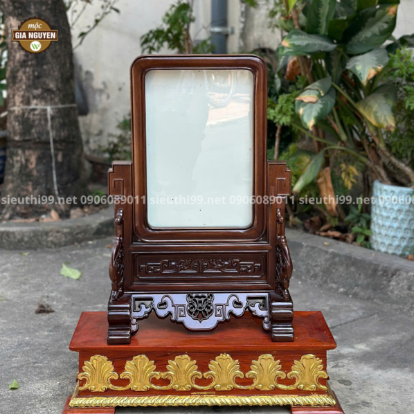 Khung Ảnh Thờ Gỗ Hương Chữ Thọ Viền Dày 20x30cm KA04