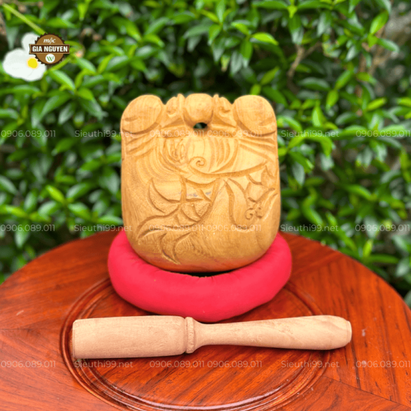 Mõ Tụng Kinh Gỗ Mít Khắc Cá Cao Cấp JDH87