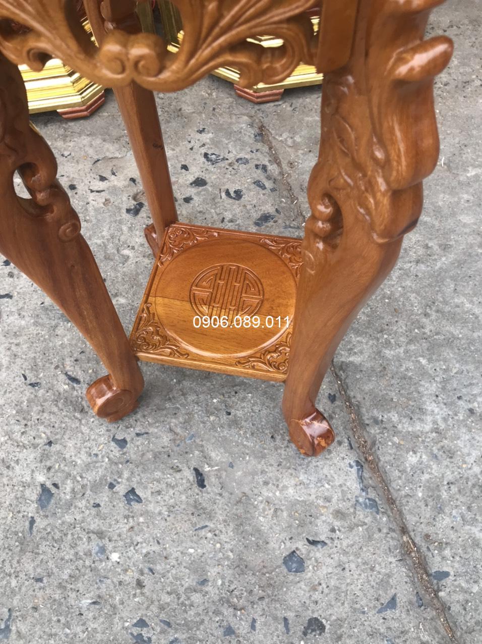 Đôn tròn đục rồng gỗ hương 50cm - Ảnh 21