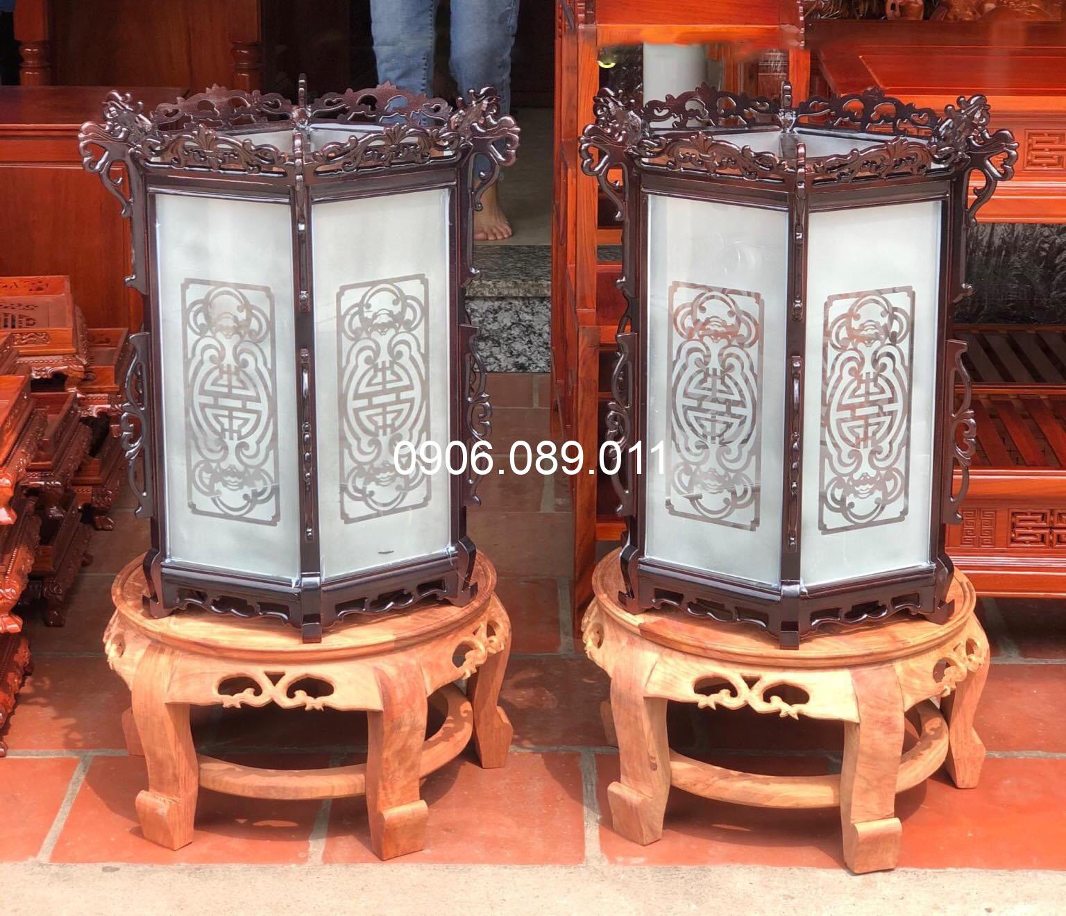 Đèn Lồng Gỗ Hương Hoa Sen 45cm DFK99 - Ảnh 8