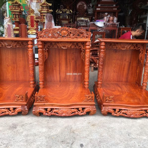 Ban thờ Thần Tài gỗ gõ đỏ