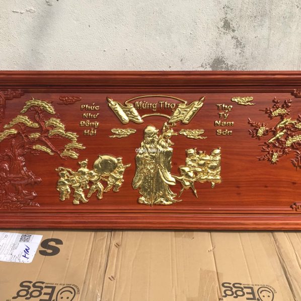 Tranh Mừng Thọ Dát Vàng Cụ Ông KI97