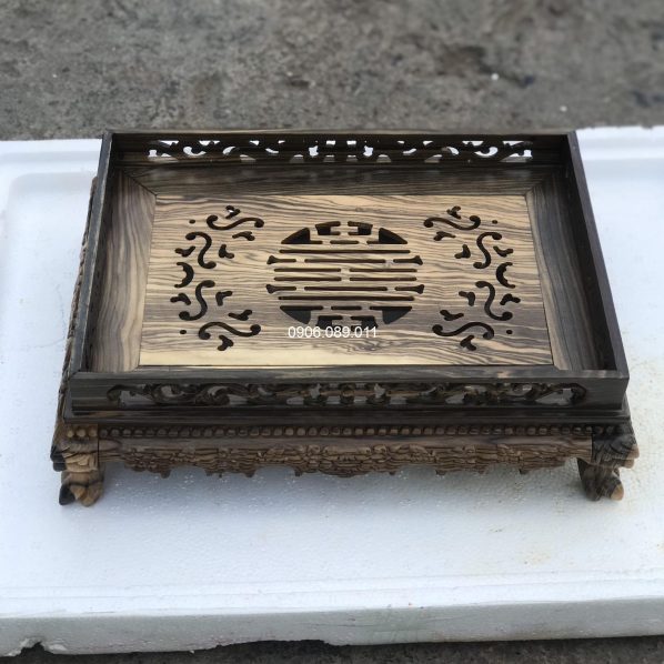 Khay trà gỗ mun cỡ nhỏ