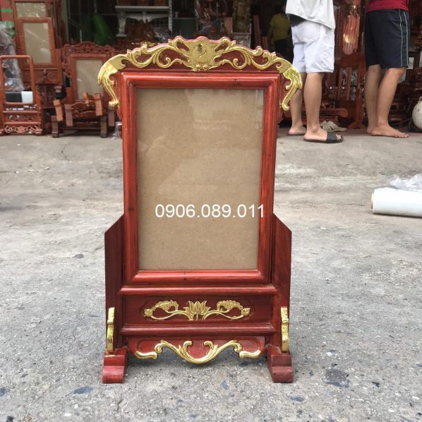 Khung Ảnh Thờ Hoa Lá Tây Dát Vàng Đơn Giản