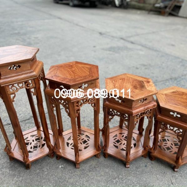 Đôn lục giác gỗ hương