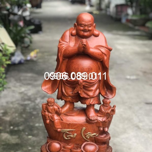 Tượng Di Lặc chúc phúc 70 gỗ hương đá