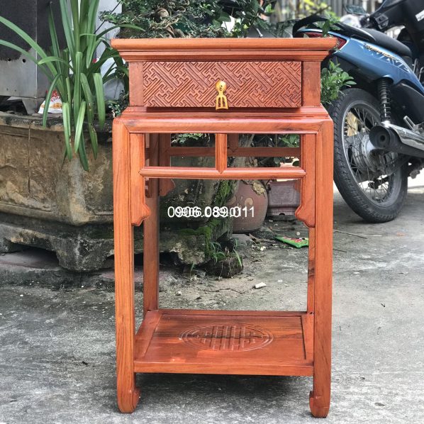 Đôn vuông ngăn kéo gấm