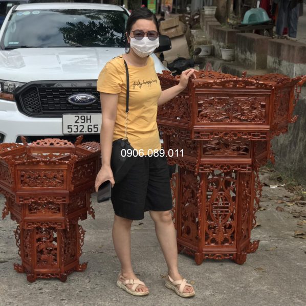 Đèn lồng cỡ lớn gỗ hương 1.2 m