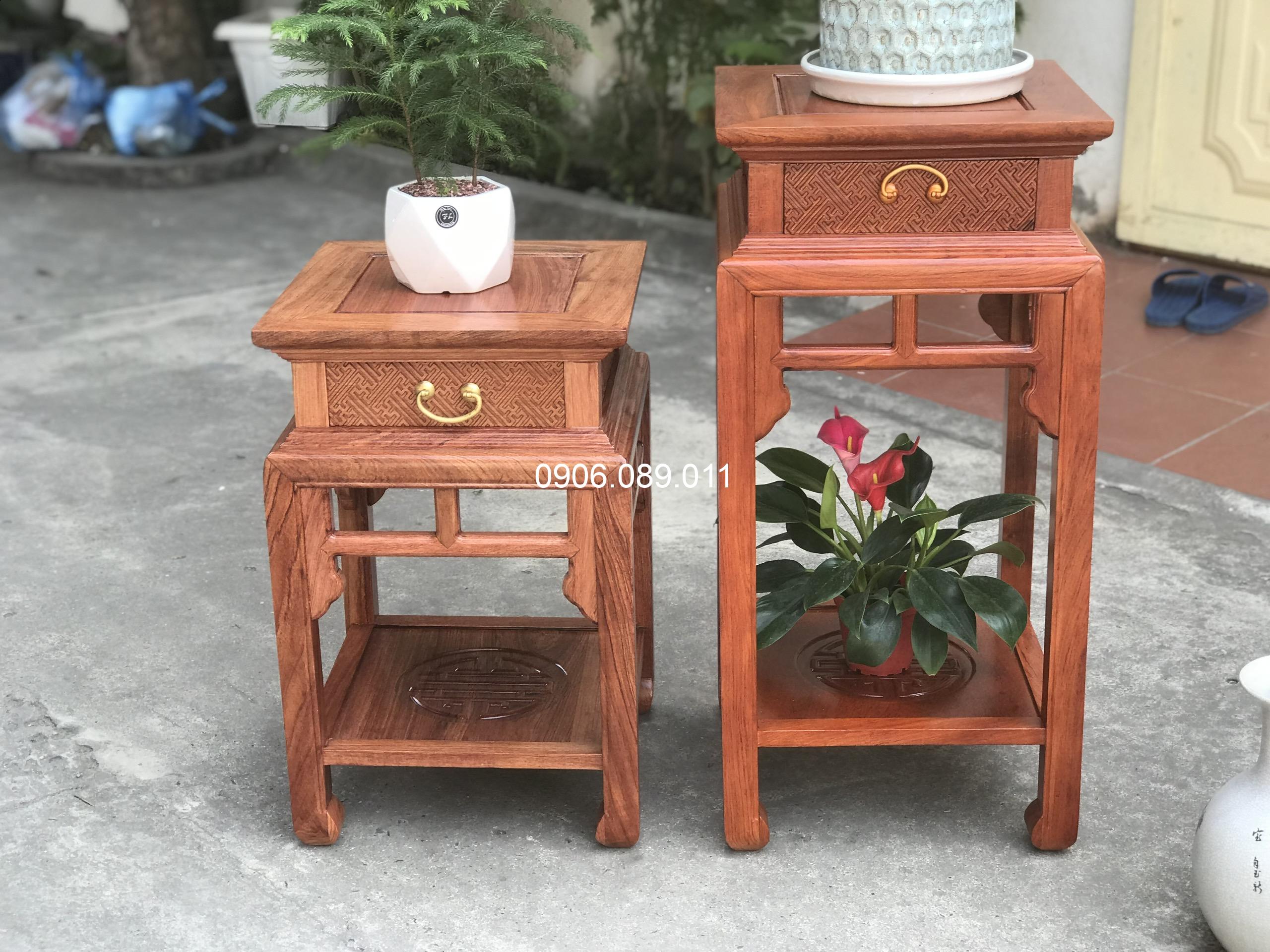 Đôn đèn chữ nhật gỗ hương cỡ lớn 50x75 cao 90 - Ảnh 8