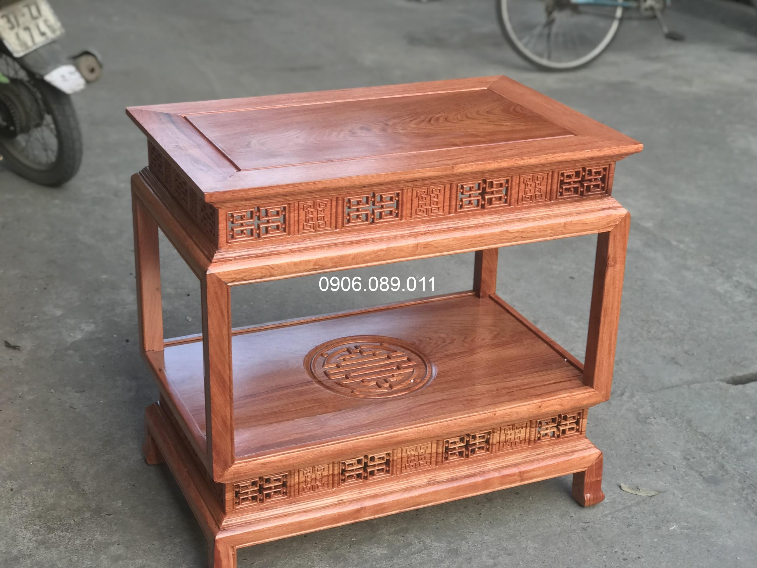 Đôn đèn chữ nhật gỗ hương cỡ lớn 50x75 cao 90 - Ảnh 6