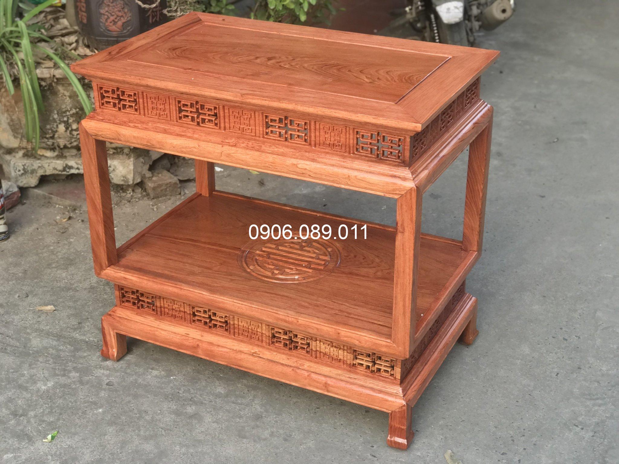 Đôn đèn chữ nhật gỗ hương cỡ lớn 50x75 cao 90 - Ảnh 3