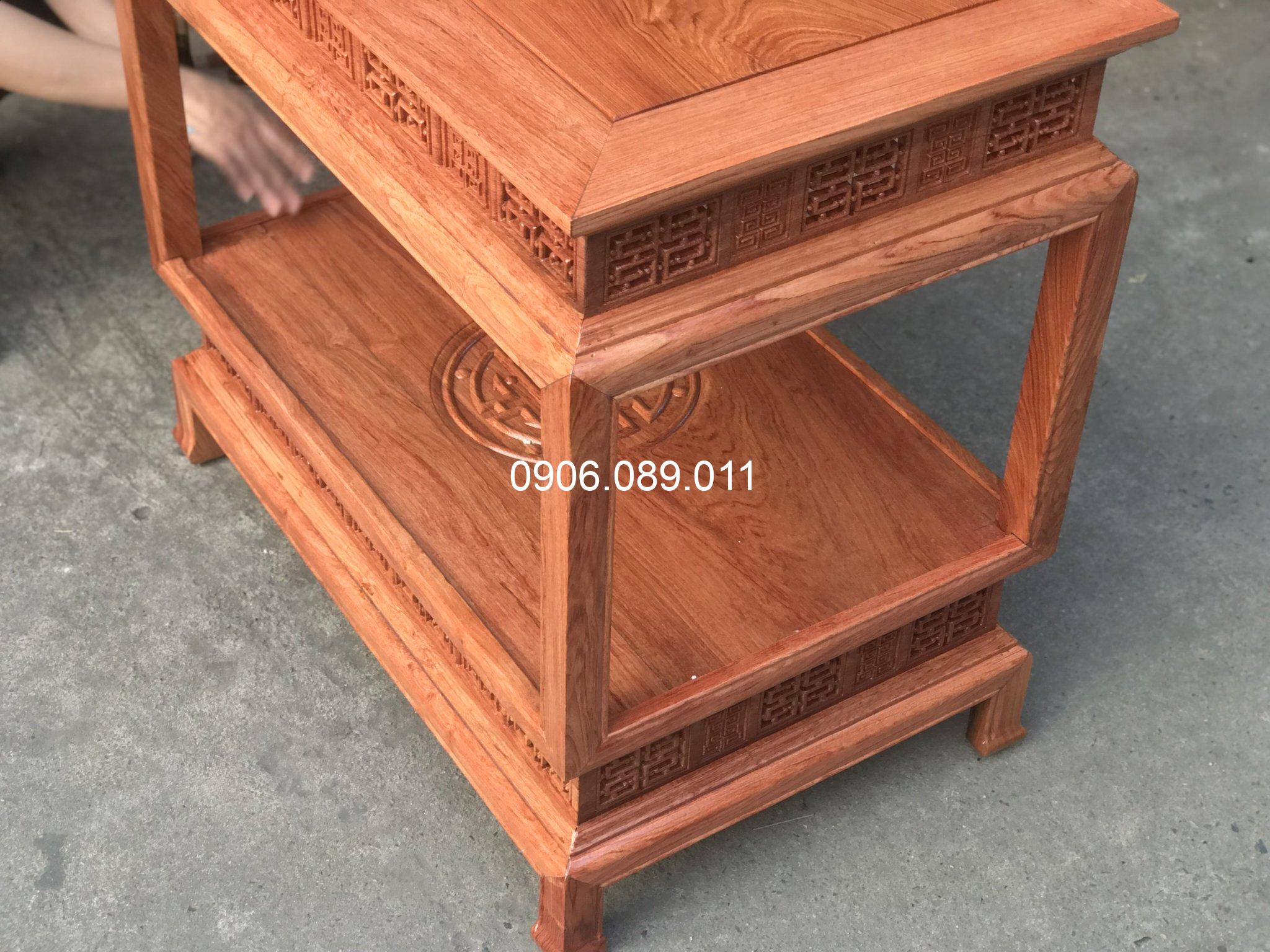 Đôn đèn chữ nhật gỗ hương cỡ lớn 50x75 cao 90 - Ảnh 7