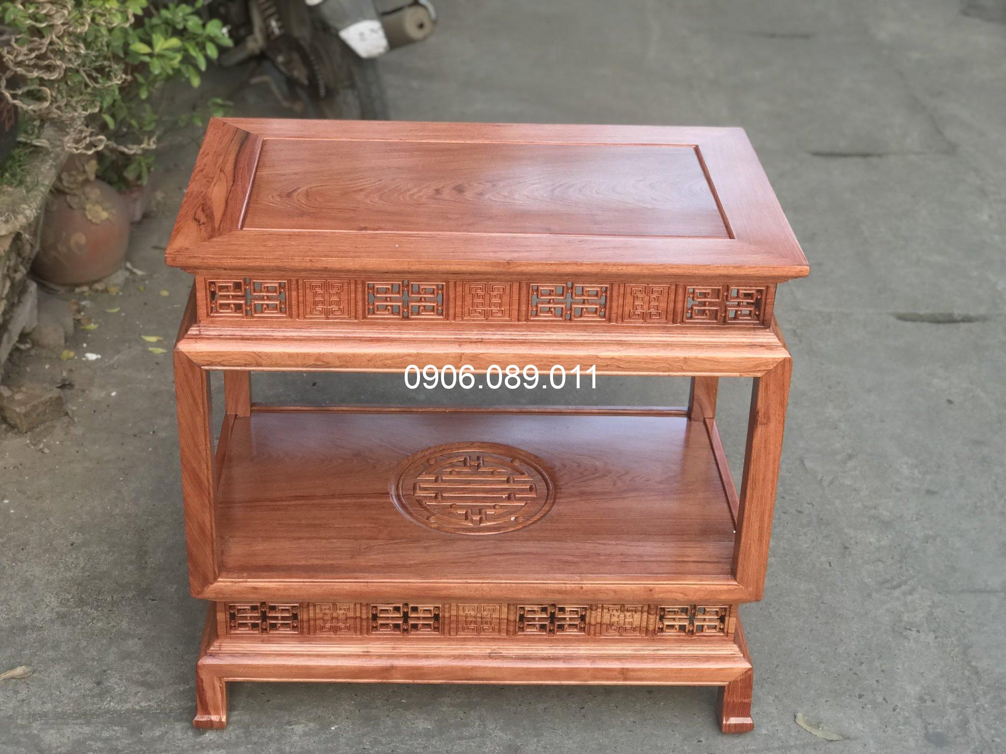 Đôn đèn chữ nhật gỗ hương cỡ lớn 50x75 cao 90 - Ảnh 2