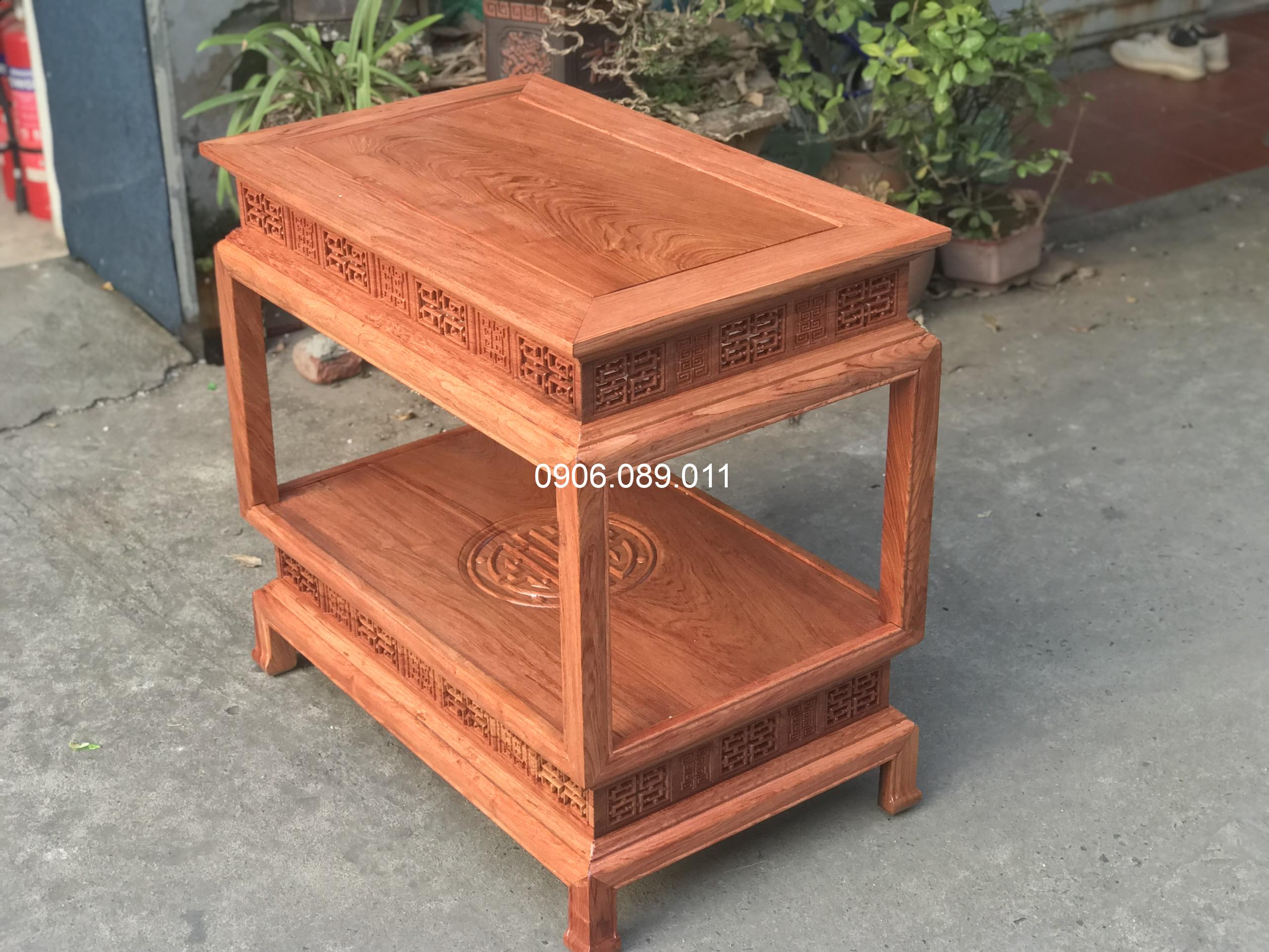 Đôn đèn chữ nhật gỗ hương cỡ lớn 50x75 cao 90 - Ảnh 5