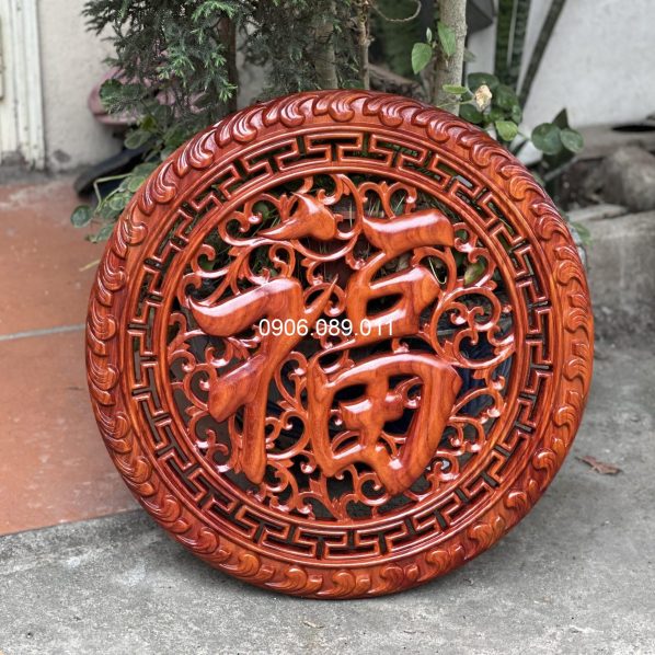 Tranh thờ treo phòng thờ chữ Phúc gỗ hương cao cấp
