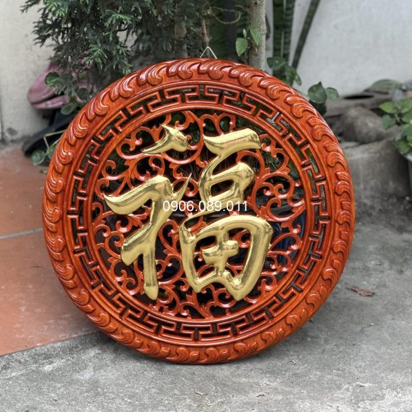 Tranh thờ treo chữ Phúc gỗ hương Đồng Kỵ