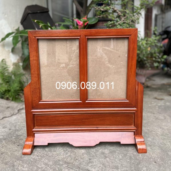Khung Ảnh Thờ Đôi Trơn Gỗ Hương