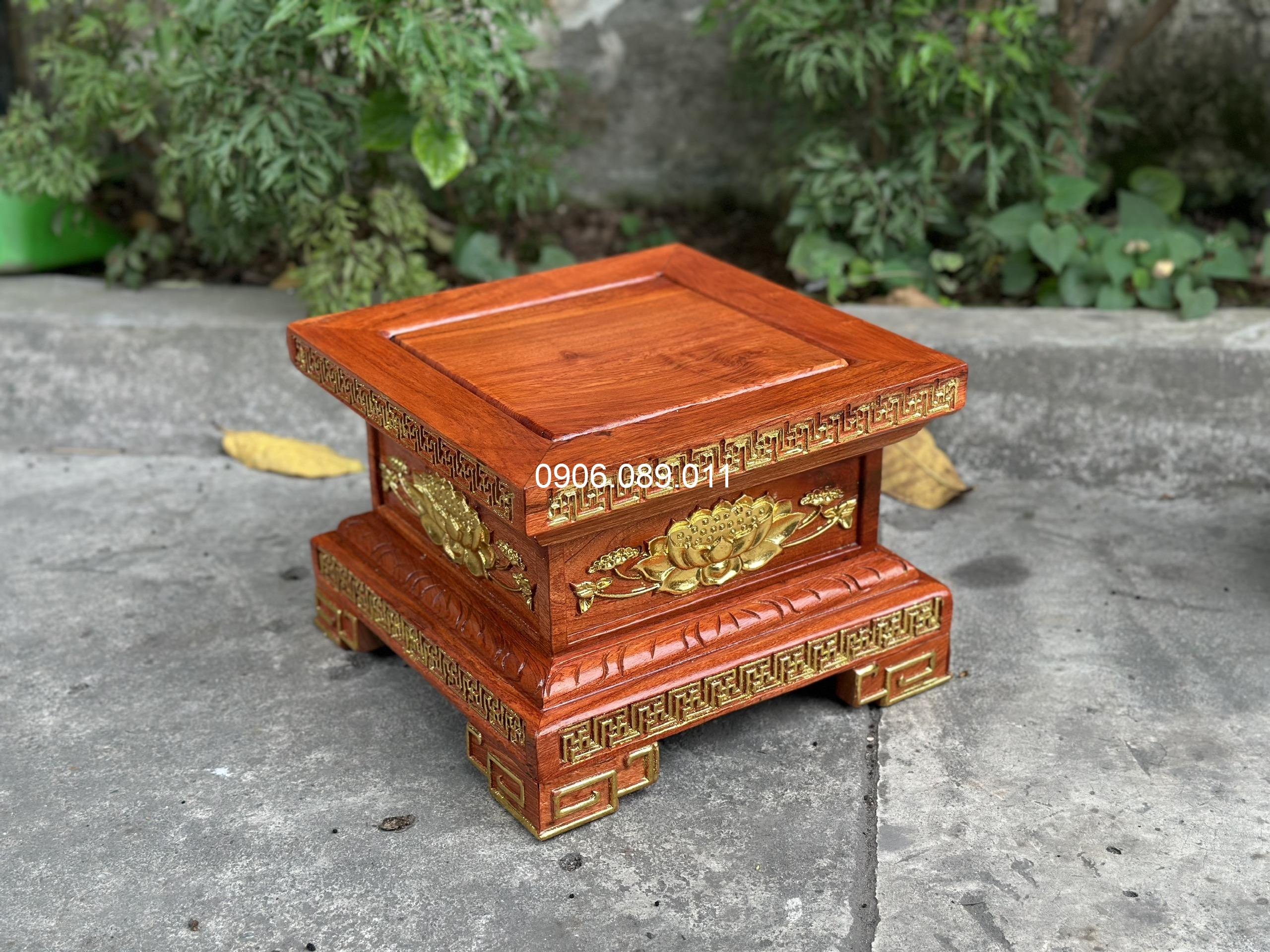 Đôn đèn chữ nhật gỗ hương cỡ lớn 50x75 cao 90 - Ảnh 10