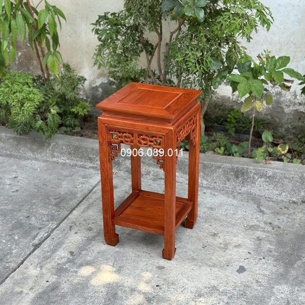 Đôn vuông gỗ hương cao cấp 60cm