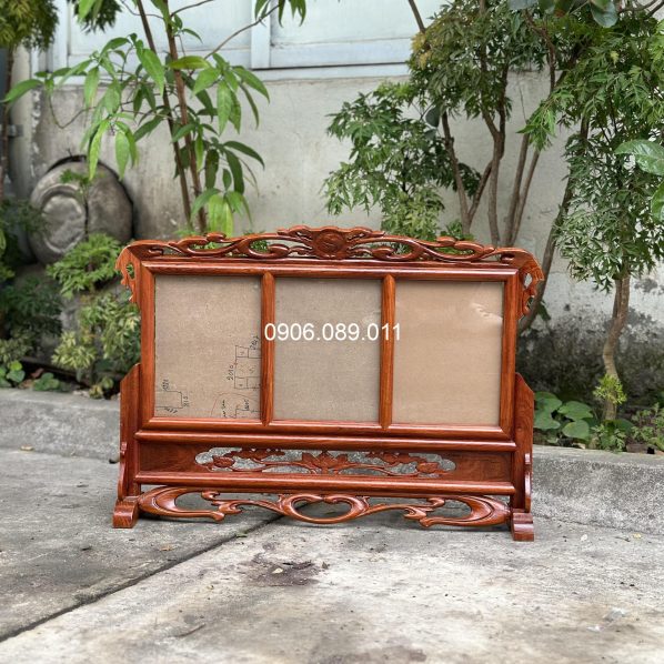 Khung ảnh thờ 3 đơn giản gỗ hương 18x24cm