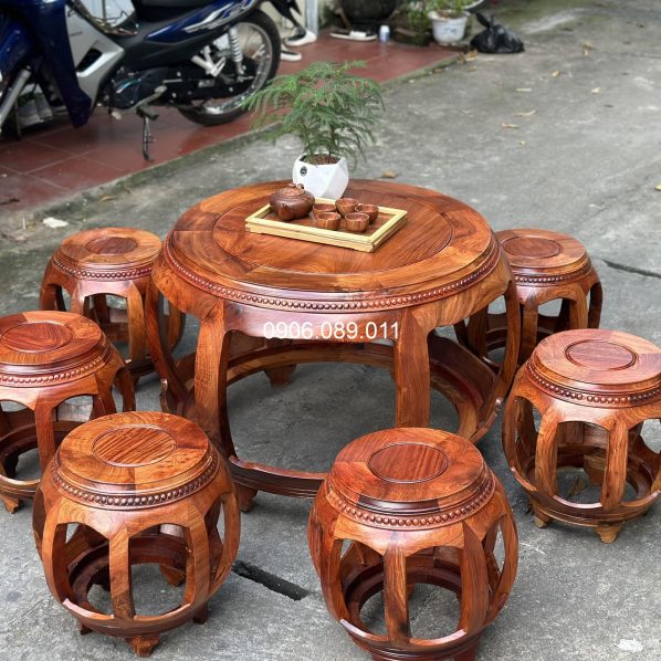 Bộ đôn trống gỗ hương Đồng Kỵ cao cấp