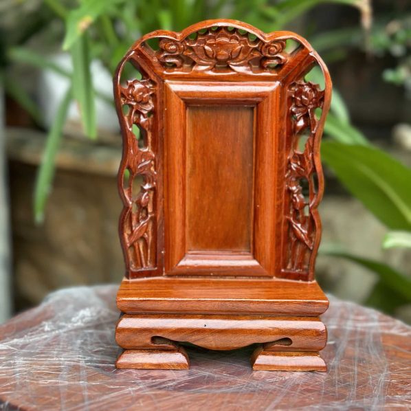 Bài vị gia tiên hoa sen gỗ hương cỡ nhỏ