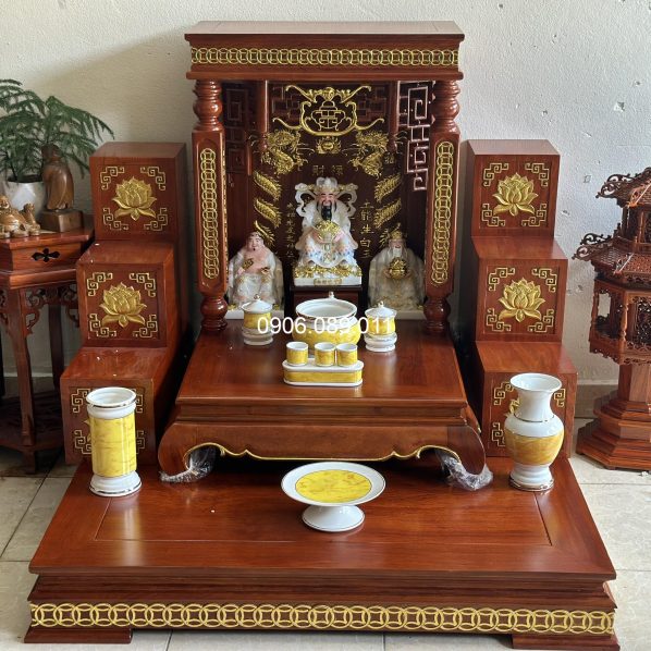 Trọn Bộ Ban Thờ Thần Tài gỗ hương cao cấp