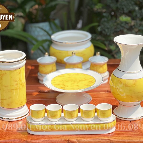 Bộ Đồ Thờ Bằng Sứ Cao Cấp 18cm