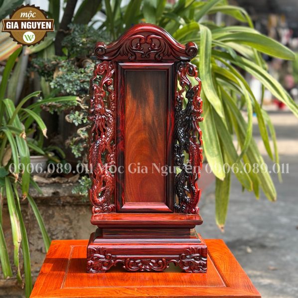 Bài Vị Thờ Song Long Gỗ Trắc Cao Cấp 48cm