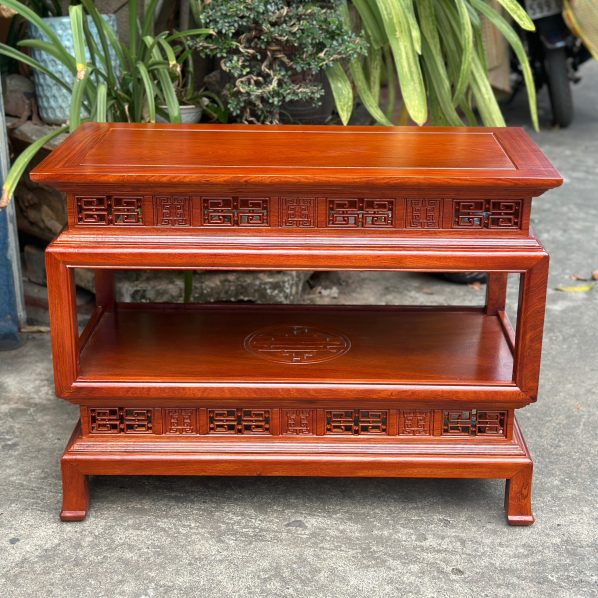 Đôn đèn chữ nhật gỗ hương cao cấp