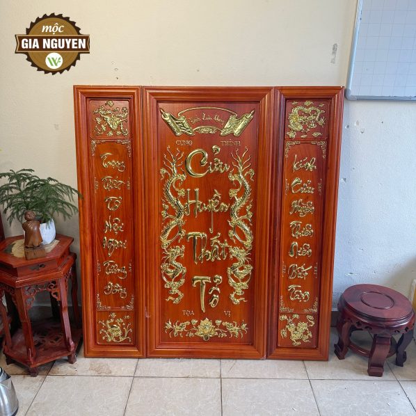 Tranh thờ Cửu Huyền Thất Tổ Gỗ Hương Dát Vàng