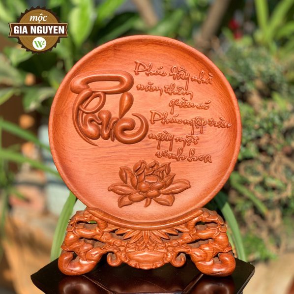 Tranh Gỗ Chữ Phúc Gỗ Hương Cao Cấp 30cm