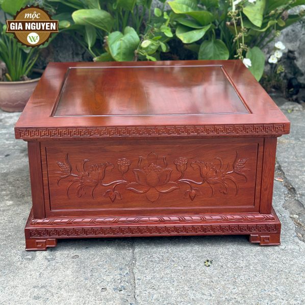 Đôn vuông kê tượng gỗ hương 80cm 
