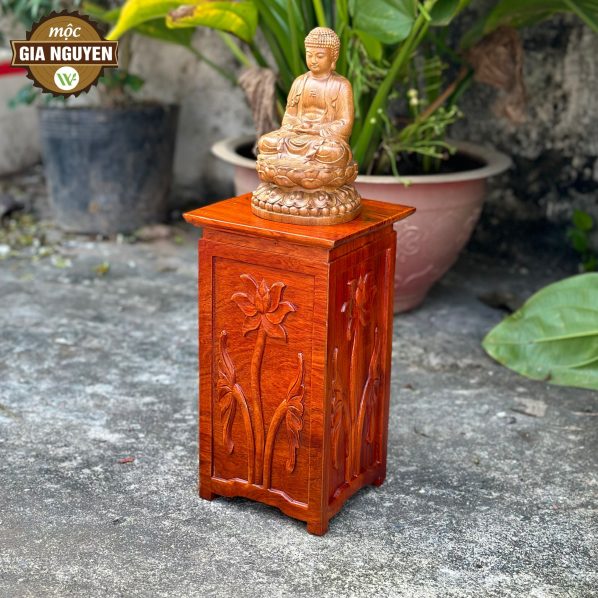 Đôn vuông kê tượng nhỏ gỗ hương