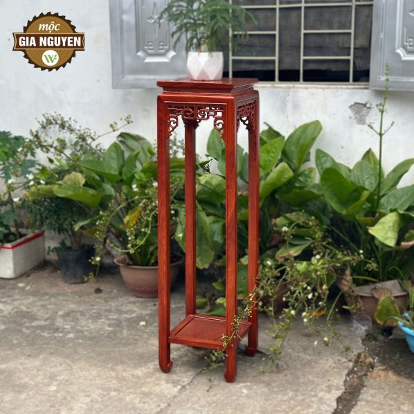 Đôn vuông gỗ hương cao cấp 115cm