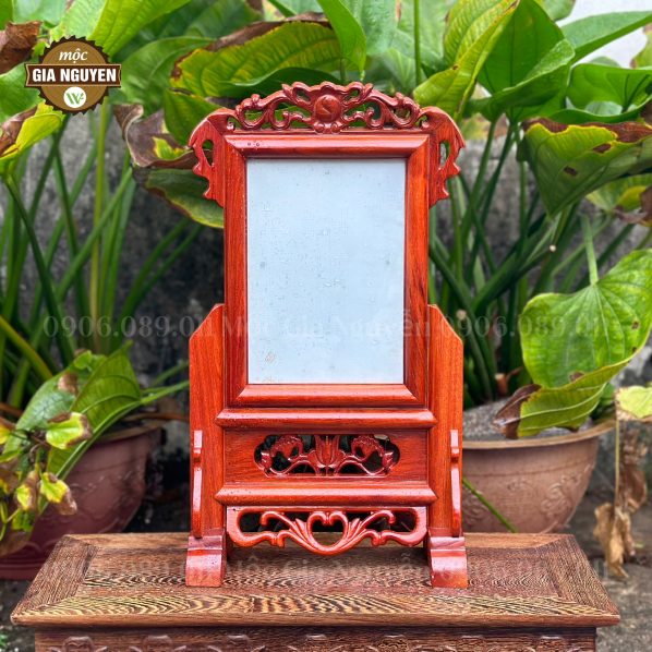 Khung ảnh thờ đơn giản gỗ hương 15x20cm