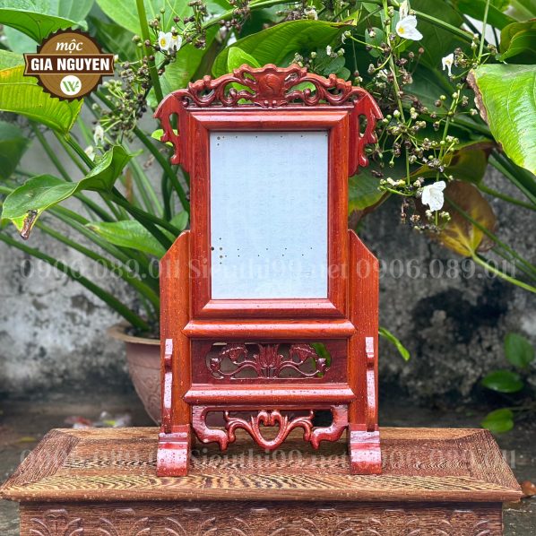 Khung ảnh thờ đơn giản gỗ hương 13x18cm