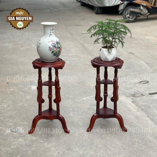 Đôn tròn gỗ hương kê lục bình, chậu cây 60cm