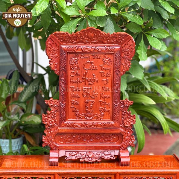 Tranh thờ Cửu Huyền Thất Tổ gỗ hương cao cấp