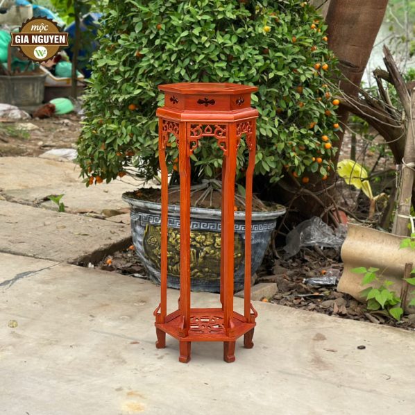 Đôn lục giác gỗ hương 1m