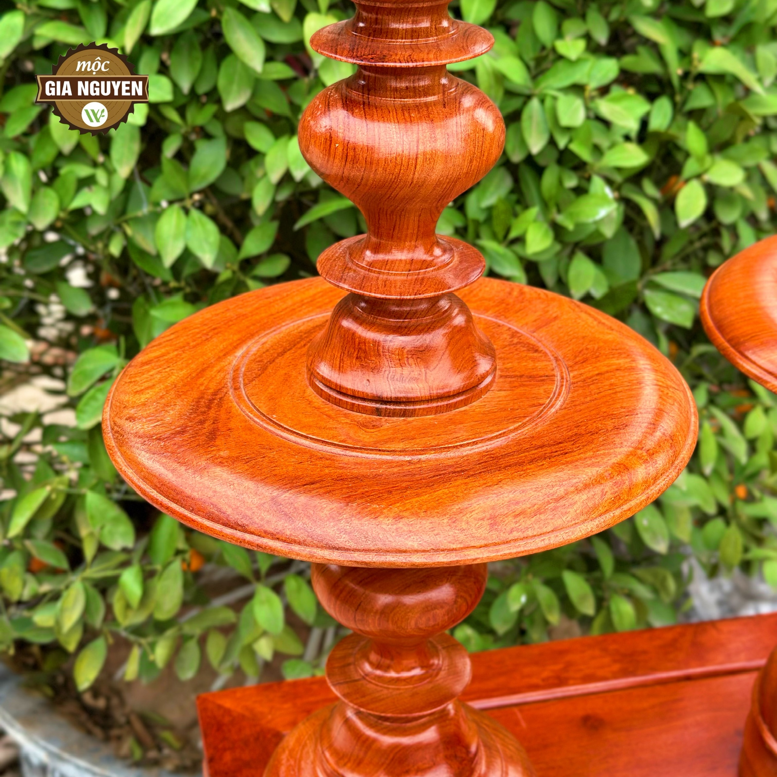 Cặp chân đèn nến gỗ hương 48cm - Ảnh 7