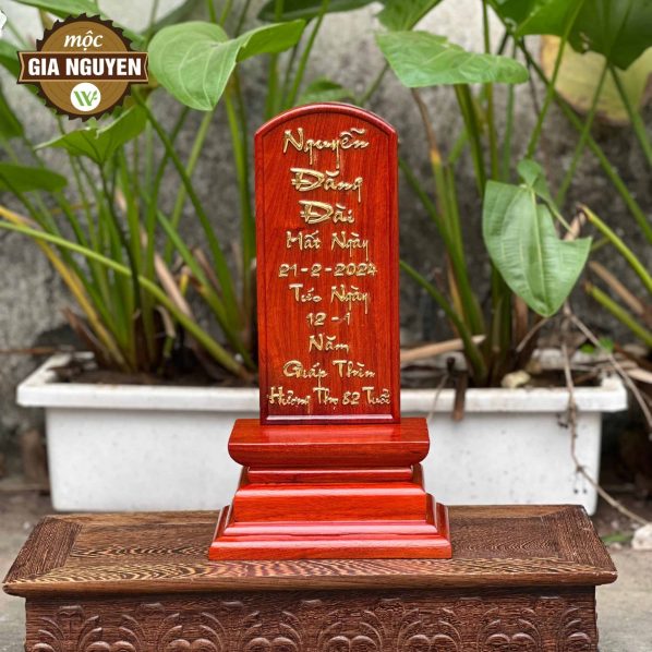 Bài vị thờ gia tiên mẫu đơn giản