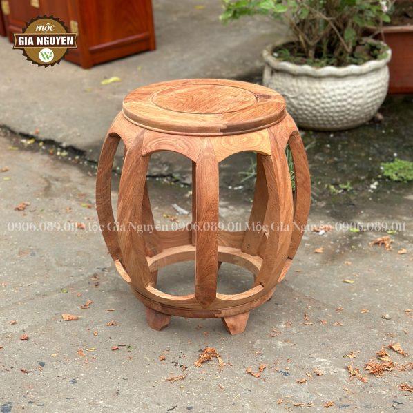 Đôn gỗ tròn lối tàu gỗ hương cao cấp LT90