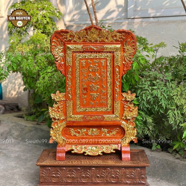 Tranh thờ Cửu Huyền Thất Tổ gỗ hương dát vàng TD1