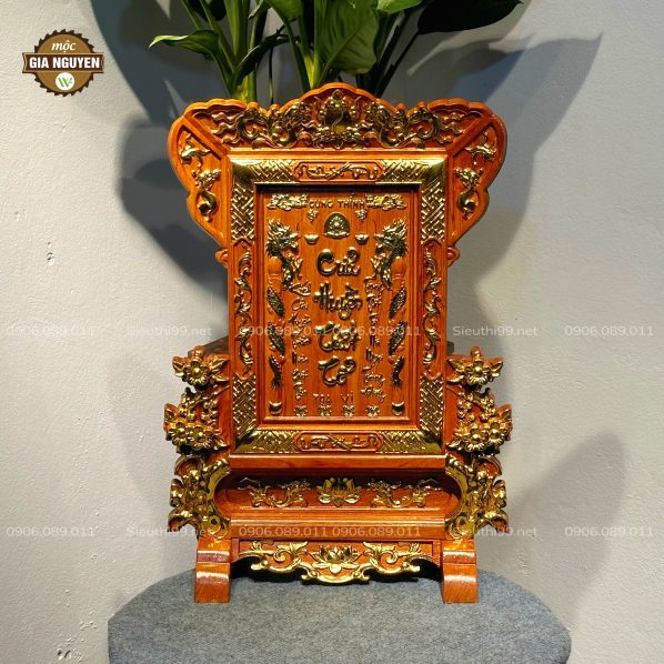 Tranh thờ Cửu Huyền Thất Tổ gỗ hương dát vàng TD4