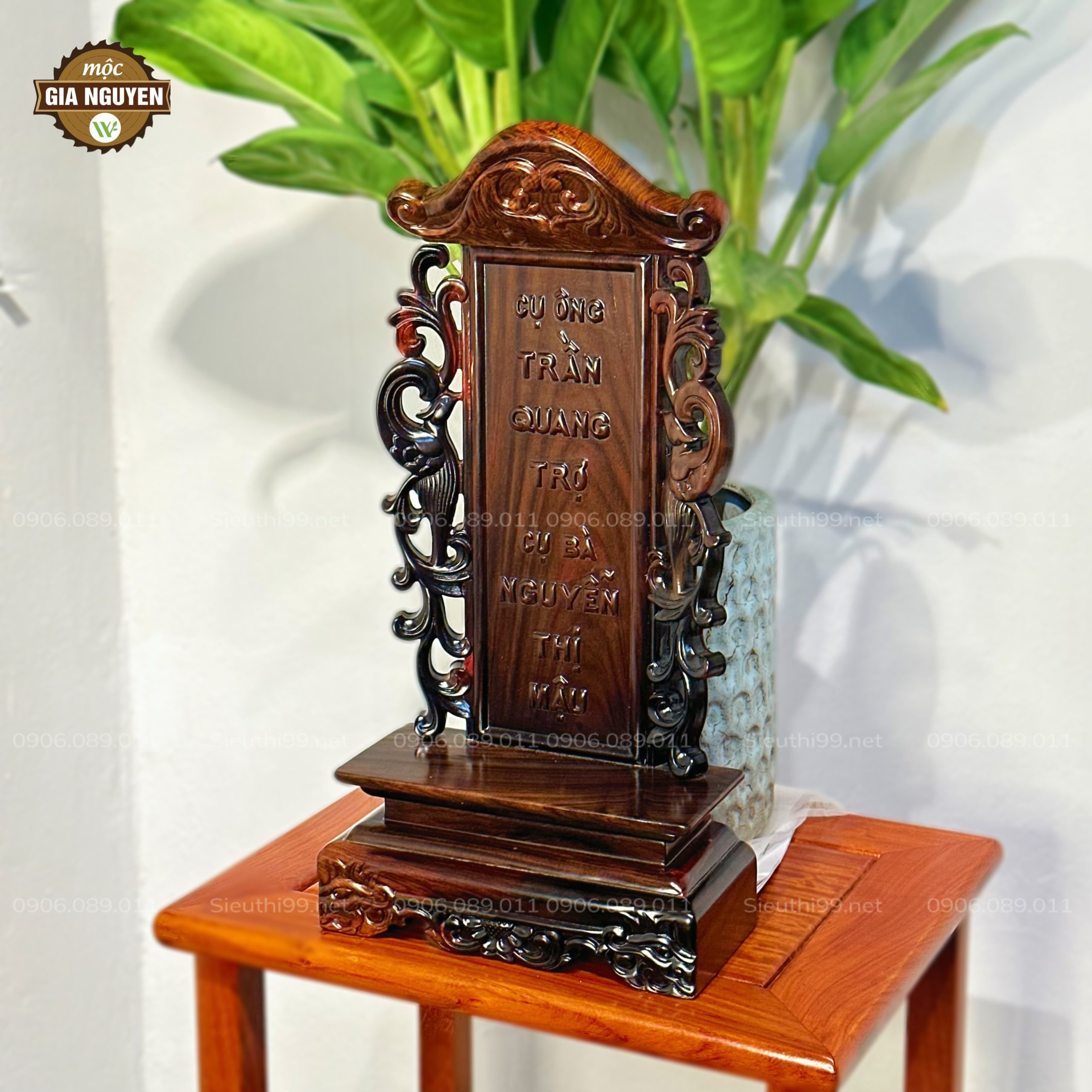 Bài vị song phụng gỗ Trắc - Ảnh 9
