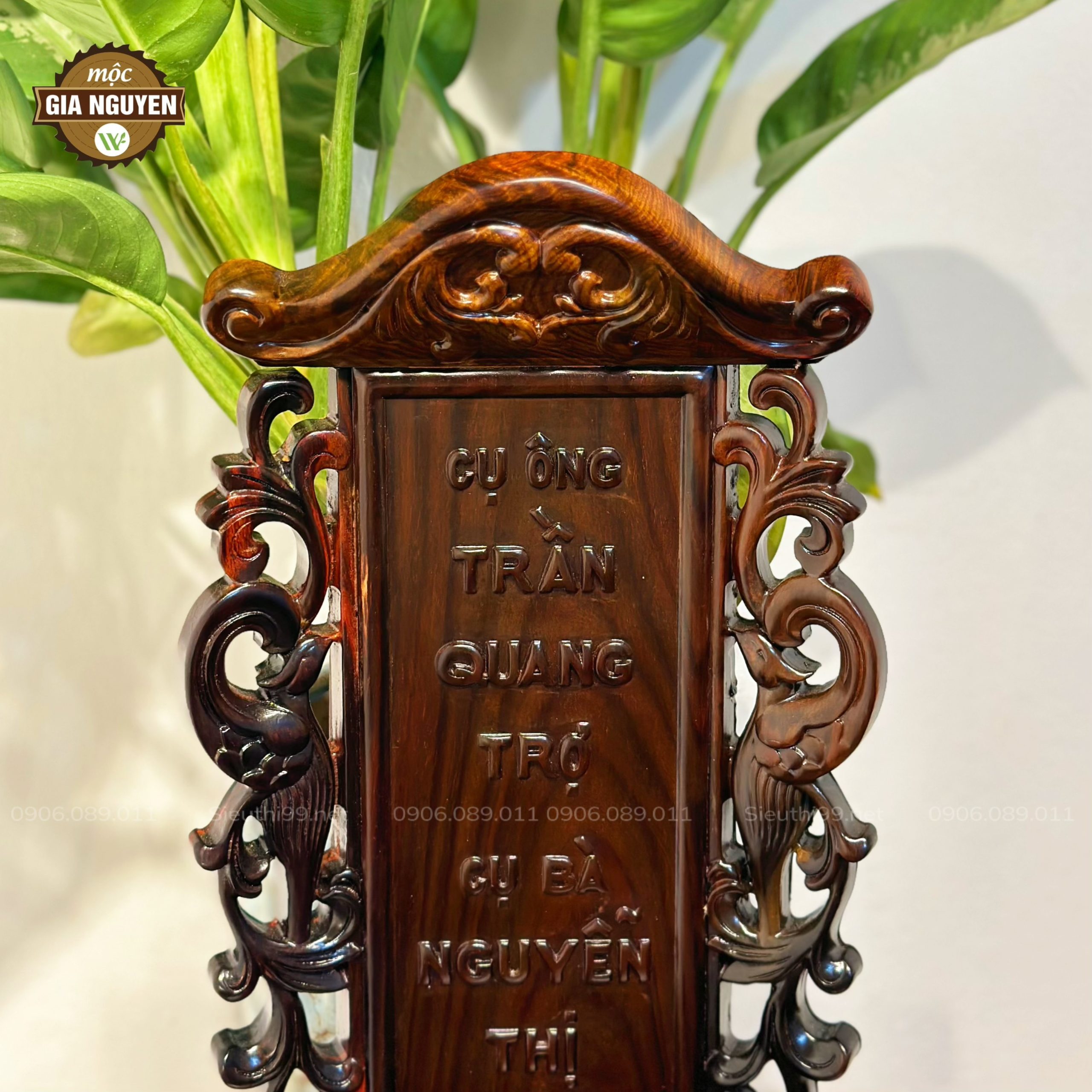 Bài vị song phụng gỗ Trắc - Ảnh 7